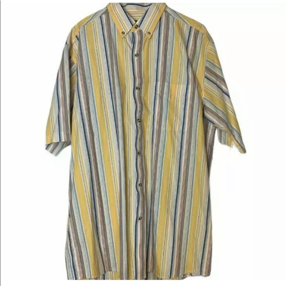 Scandia Woods Yellow striped button down - Picture 3 of 3